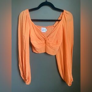 Hello Molly Vibrant Orange Crop Top